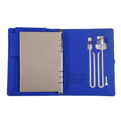 Classy Velvet 8000 mAh Blue Power bank Diary with 16GB Pendrive - Image 3