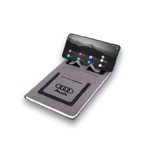 A5 Leather Diary With Phone Stand, Card & Mobile Pocket Diary - Image 3