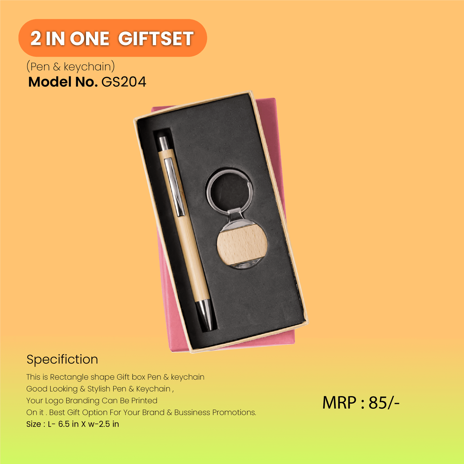 Corporate Gift Set Wooden Pen & Keychain