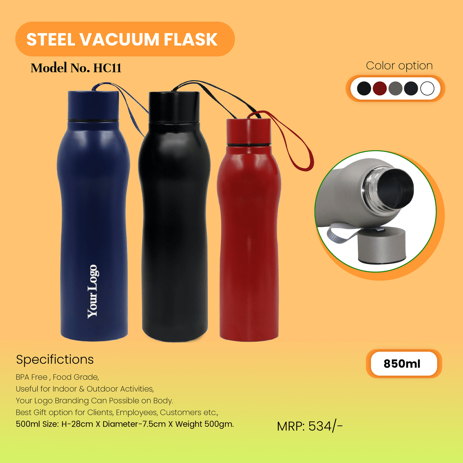 Premium Hot & Cold Steel Vacuum Flask