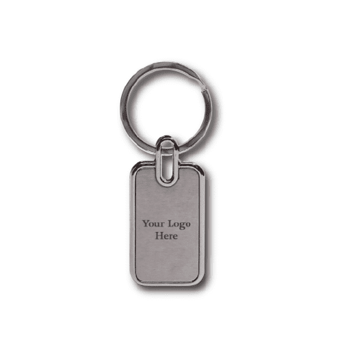 Rectangle Metal Keychain In Black Finish - Image 2