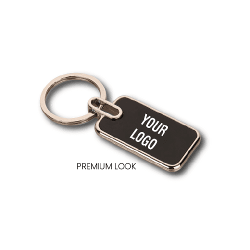 Rectangle Metal Keychain In Black Finish - Image 3