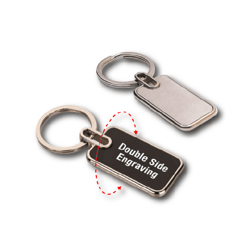 Rectangle Metal Keychain In Black Finish - Image 4