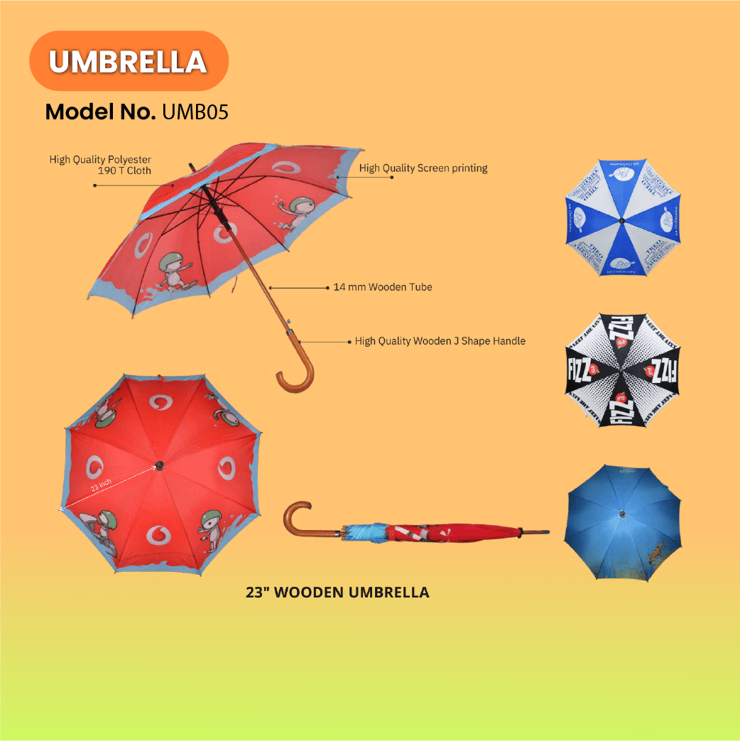 23" Wooden Umbrella