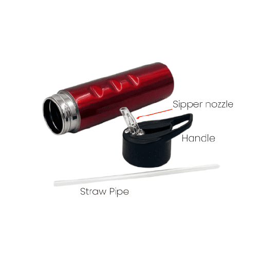 Sport Steel Sipper Water Bottle With Straw - Image 3